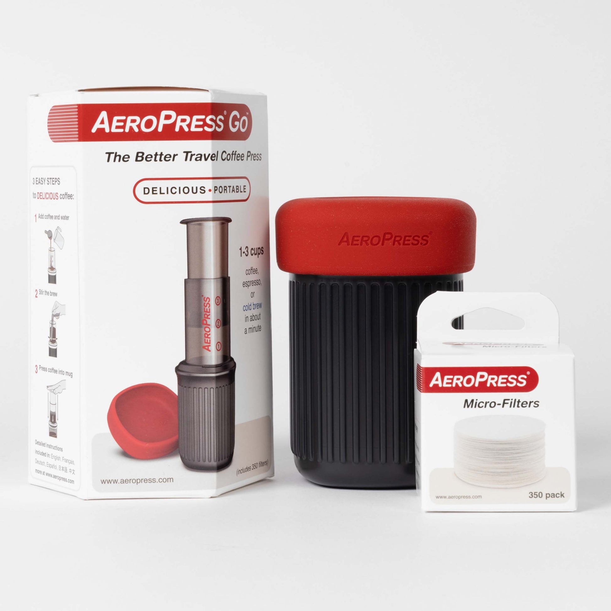 AeroPress Go Portable Travel Coffee Press, 1-3 Cups - Barbarossa Coffee